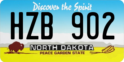 ND license plate HZB902