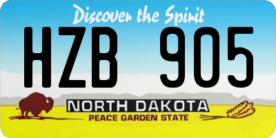 ND license plate HZB905