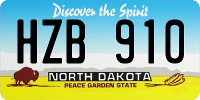 ND license plate HZB910