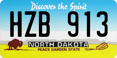 ND license plate HZB913