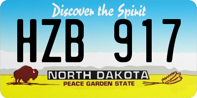 ND license plate HZB917