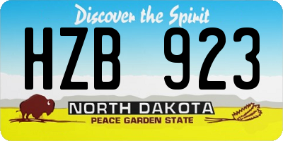 ND license plate HZB923