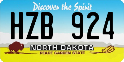 ND license plate HZB924