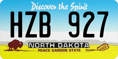 ND license plate HZB927