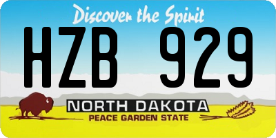 ND license plate HZB929