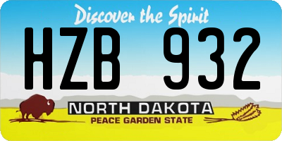 ND license plate HZB932