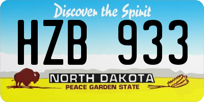 ND license plate HZB933