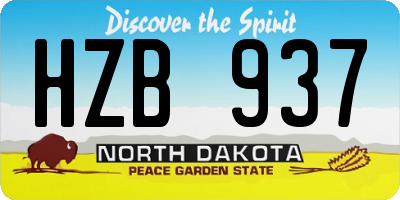 ND license plate HZB937