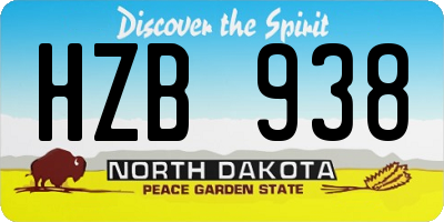 ND license plate HZB938