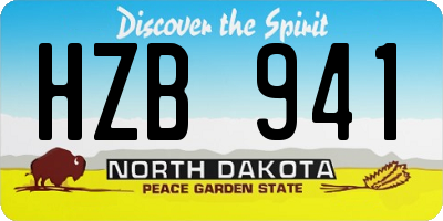 ND license plate HZB941