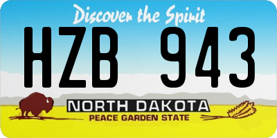 ND license plate HZB943