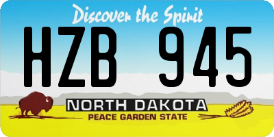 ND license plate HZB945