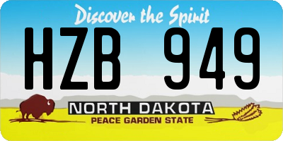 ND license plate HZB949
