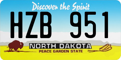 ND license plate HZB951