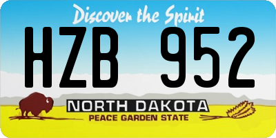 ND license plate HZB952