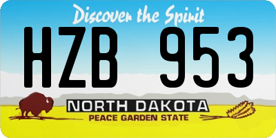 ND license plate HZB953