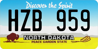 ND license plate HZB959