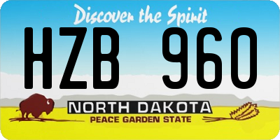 ND license plate HZB960