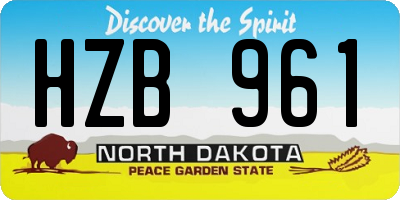 ND license plate HZB961