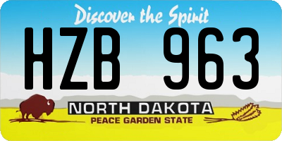 ND license plate HZB963