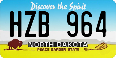 ND license plate HZB964