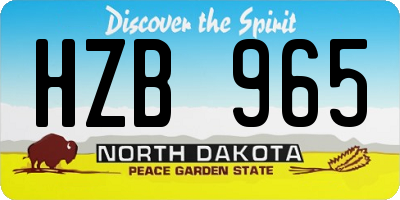 ND license plate HZB965
