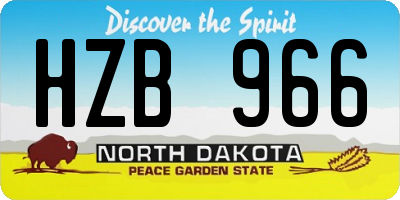 ND license plate HZB966