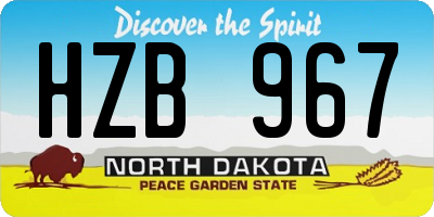 ND license plate HZB967