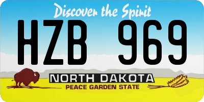 ND license plate HZB969