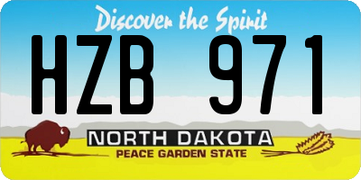 ND license plate HZB971