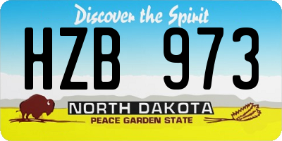 ND license plate HZB973
