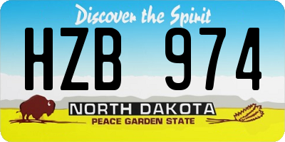 ND license plate HZB974