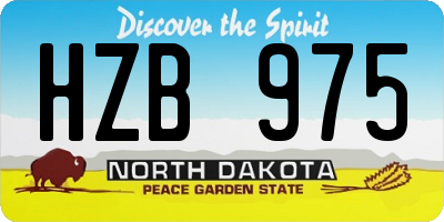 ND license plate HZB975