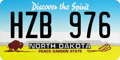 ND license plate HZB976