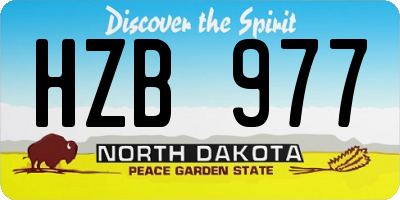 ND license plate HZB977