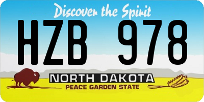 ND license plate HZB978