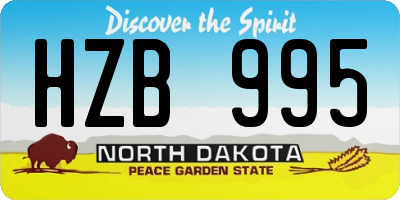 ND license plate HZB995