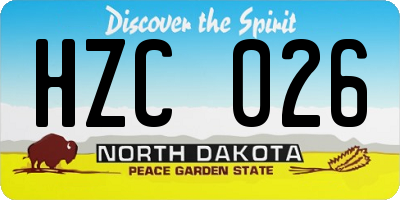 ND license plate HZC026