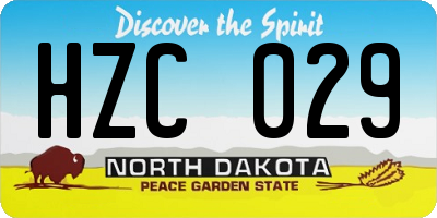 ND license plate HZC029
