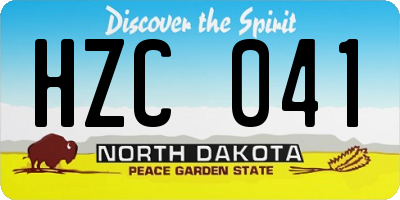 ND license plate HZC041