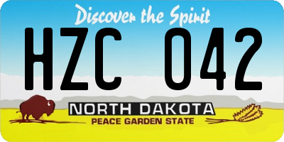 ND license plate HZC042