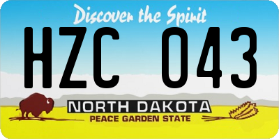 ND license plate HZC043