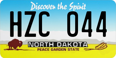 ND license plate HZC044