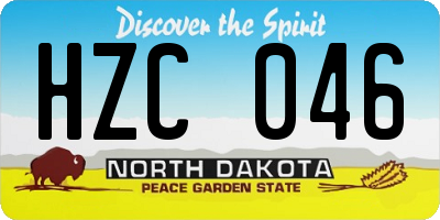 ND license plate HZC046