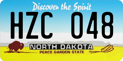 ND license plate HZC048
