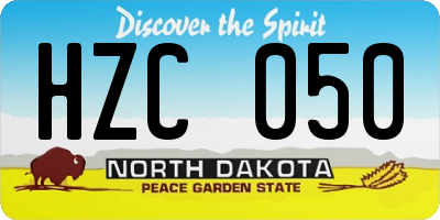 ND license plate HZC050