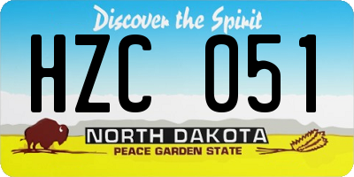 ND license plate HZC051