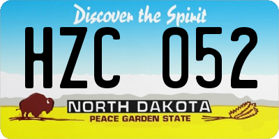 ND license plate HZC052