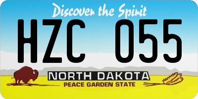 ND license plate HZC055
