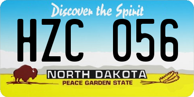 ND license plate HZC056